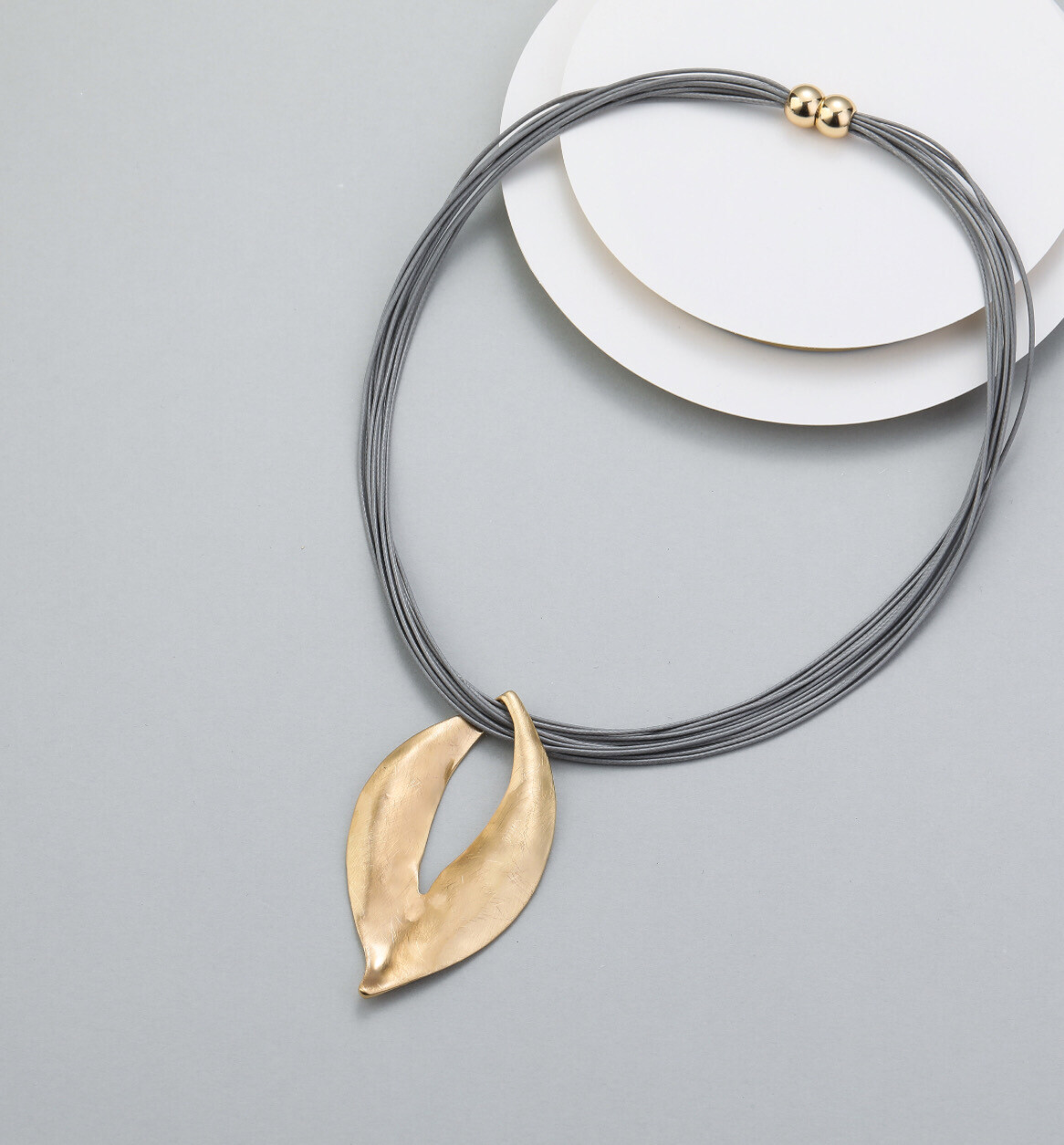 Magnetic Clasp Contemporary Gold Necklace