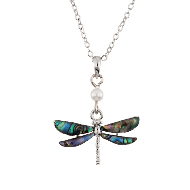 Paua Shell Dragonfly Necklace