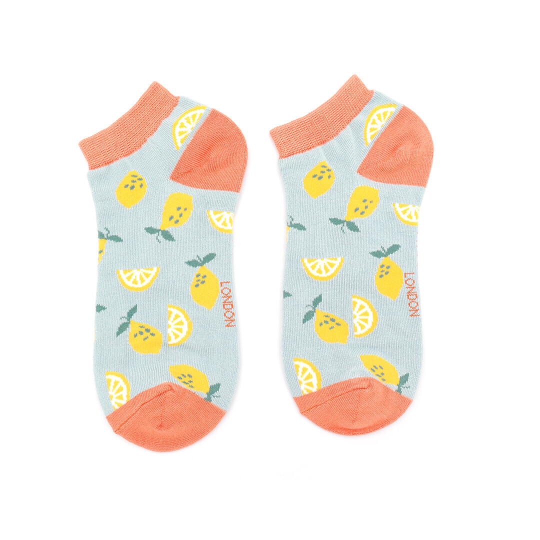 Lemon Bamboo Trainer Socks