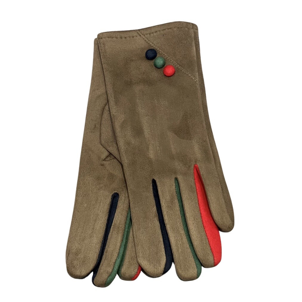 Multi Colour Finger Gloves - Taupe