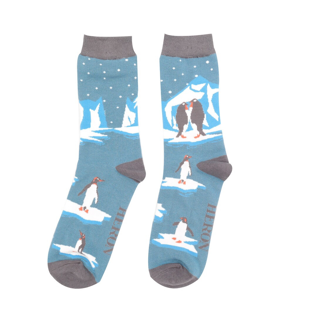 Penguins On Ice Bamboo Socks