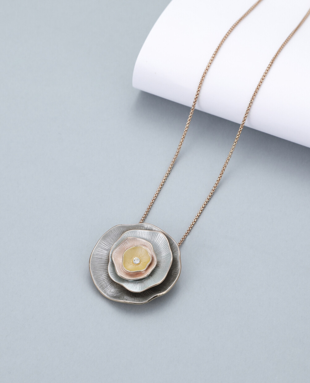 Contemporary Gold Flower Pendant