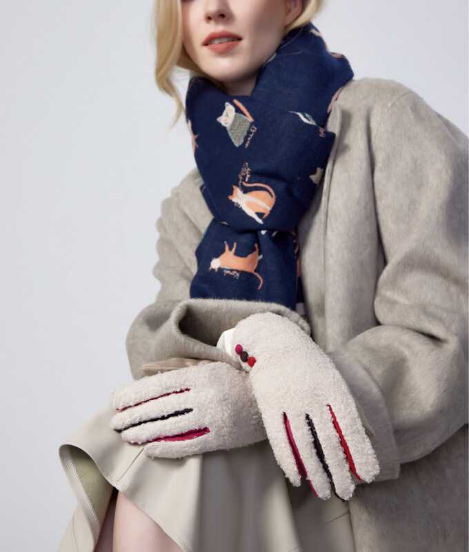 Navy Medium Weight Cat Scarf