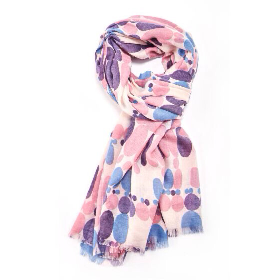 Spot Scarf - Pink And Blue Tones