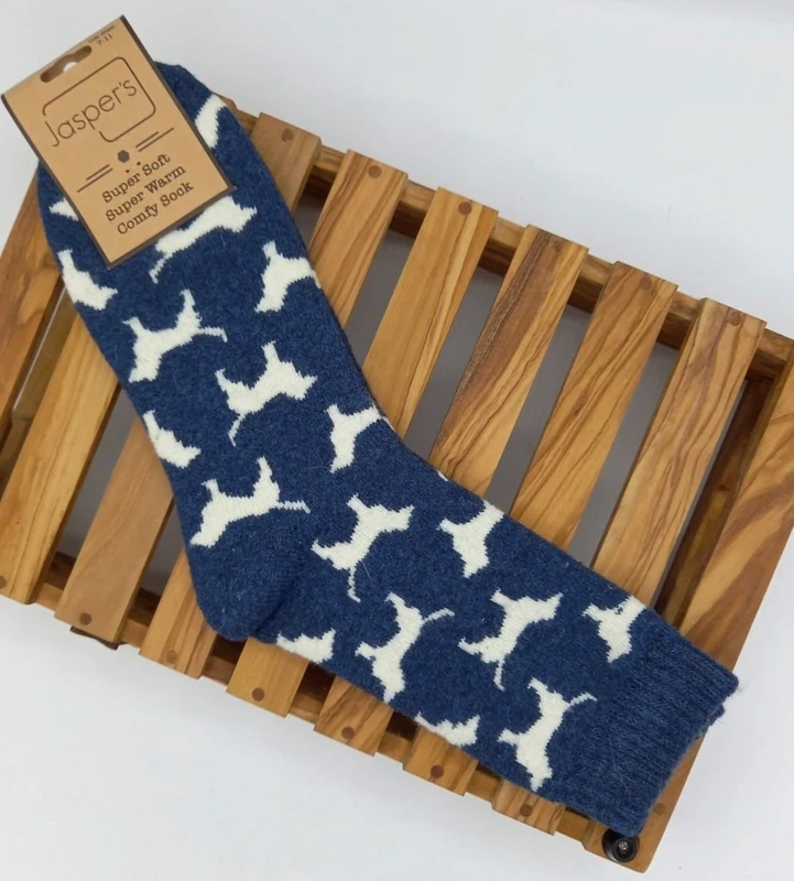 Dog Wool Blend Socks - Navy