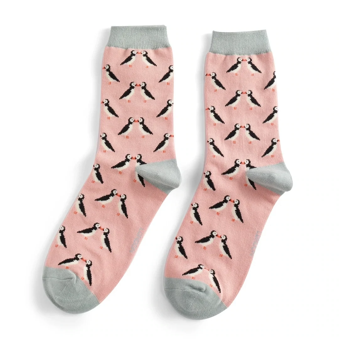 Kissing Puffins Bamboo Socks