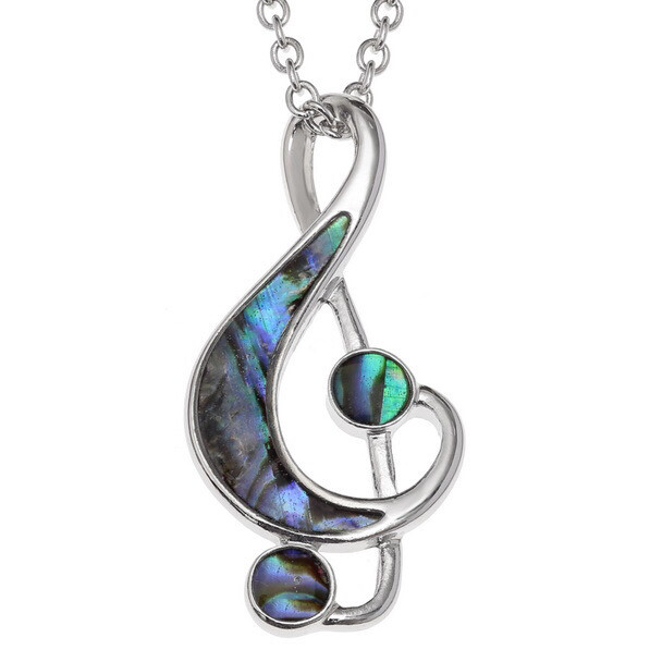 Treble Clef Paua Shell Necklace