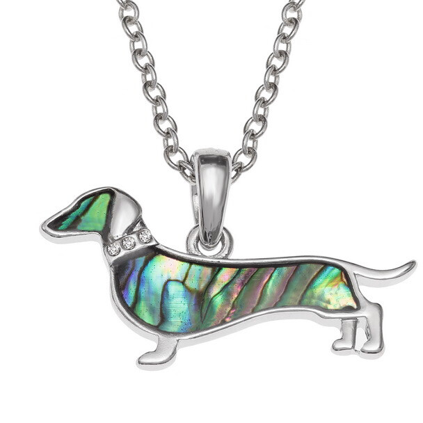 Sausage Dog Paua Shell Necklace