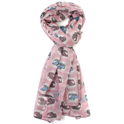 Camper Van Scarf - Pink