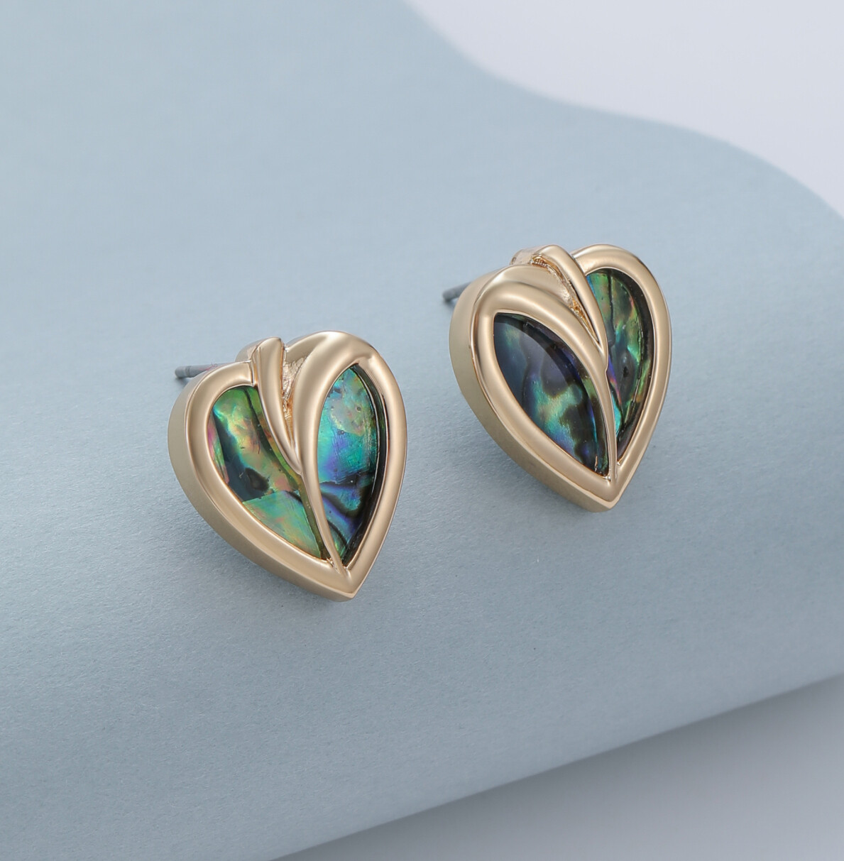 Green And Blue Heart Earrings