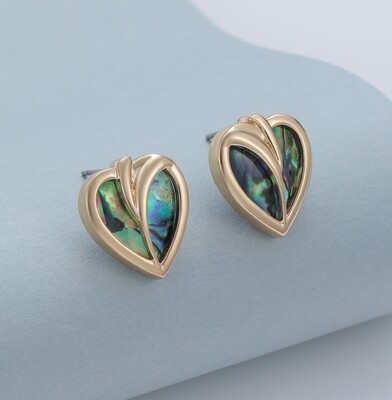 Green And Blue Heart Earrings
