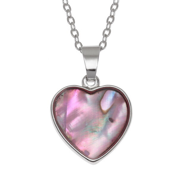 Pink Heart Paua Shell Necklace