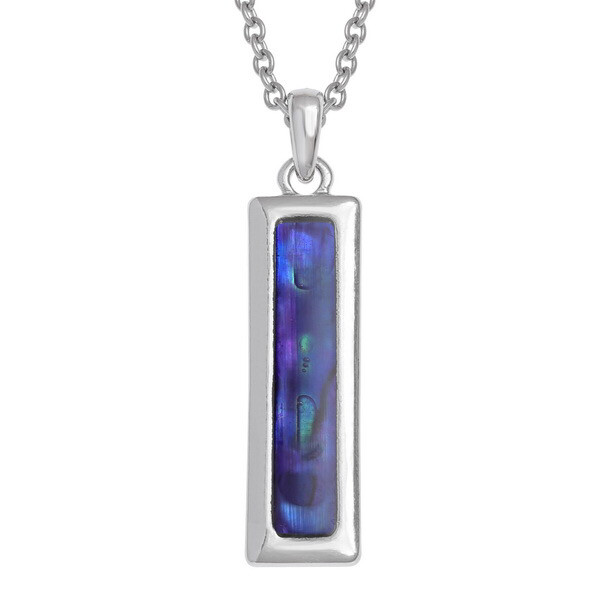 Purple Rectangular Paua Shell Necklace