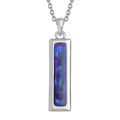 Purple Rectangular Paua Shell Necklace