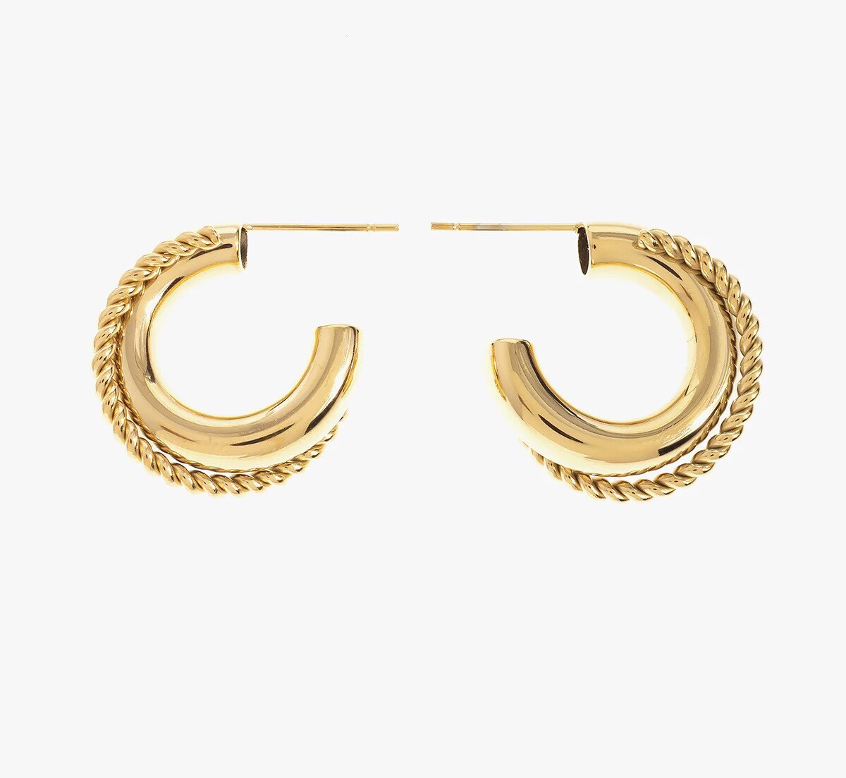 Textured Twist Hoop Earrings