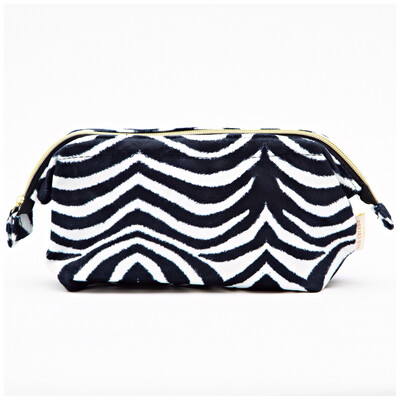 Zebra Print Cosmetic Bag - Large