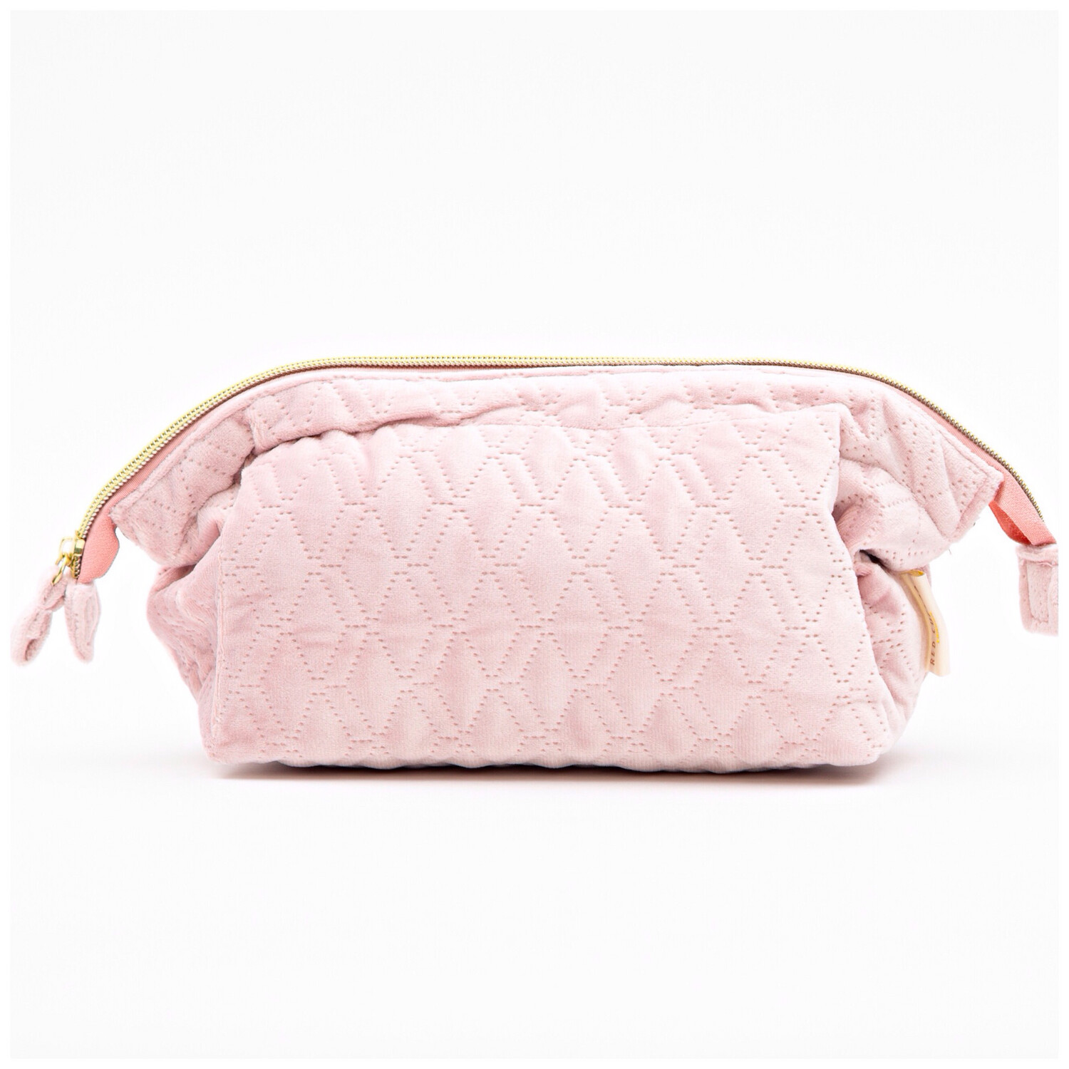 Pink Quilted Cosmetic Bag - Large