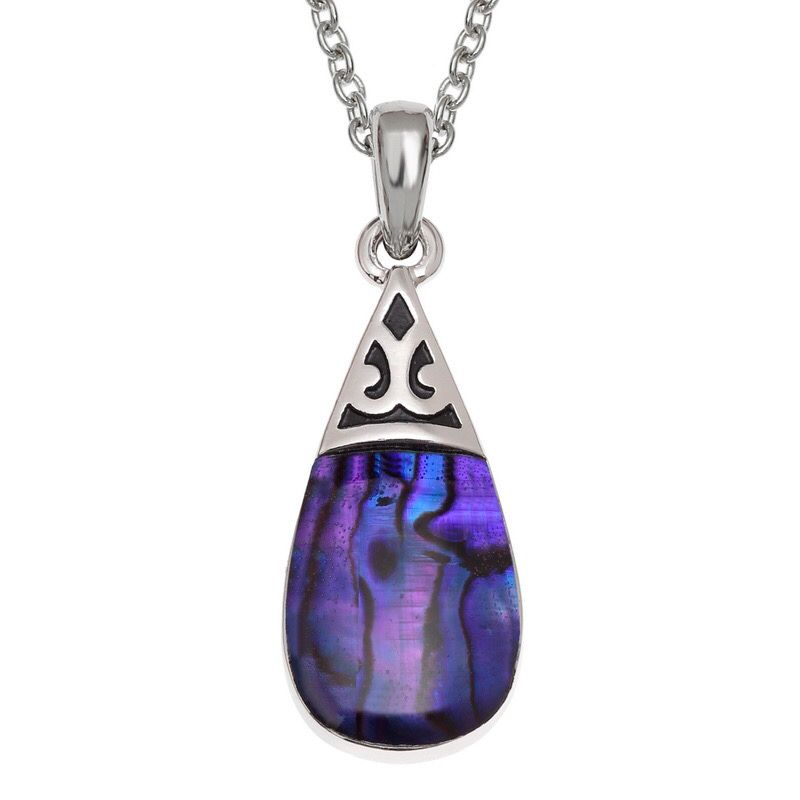 Purple Teardrop Paua Shell Necklace