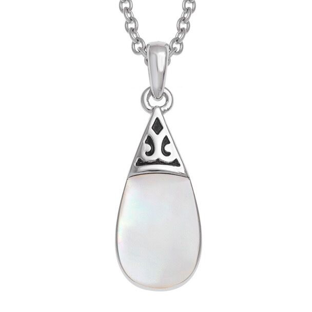 White Teardrop Paua Shell Necklace