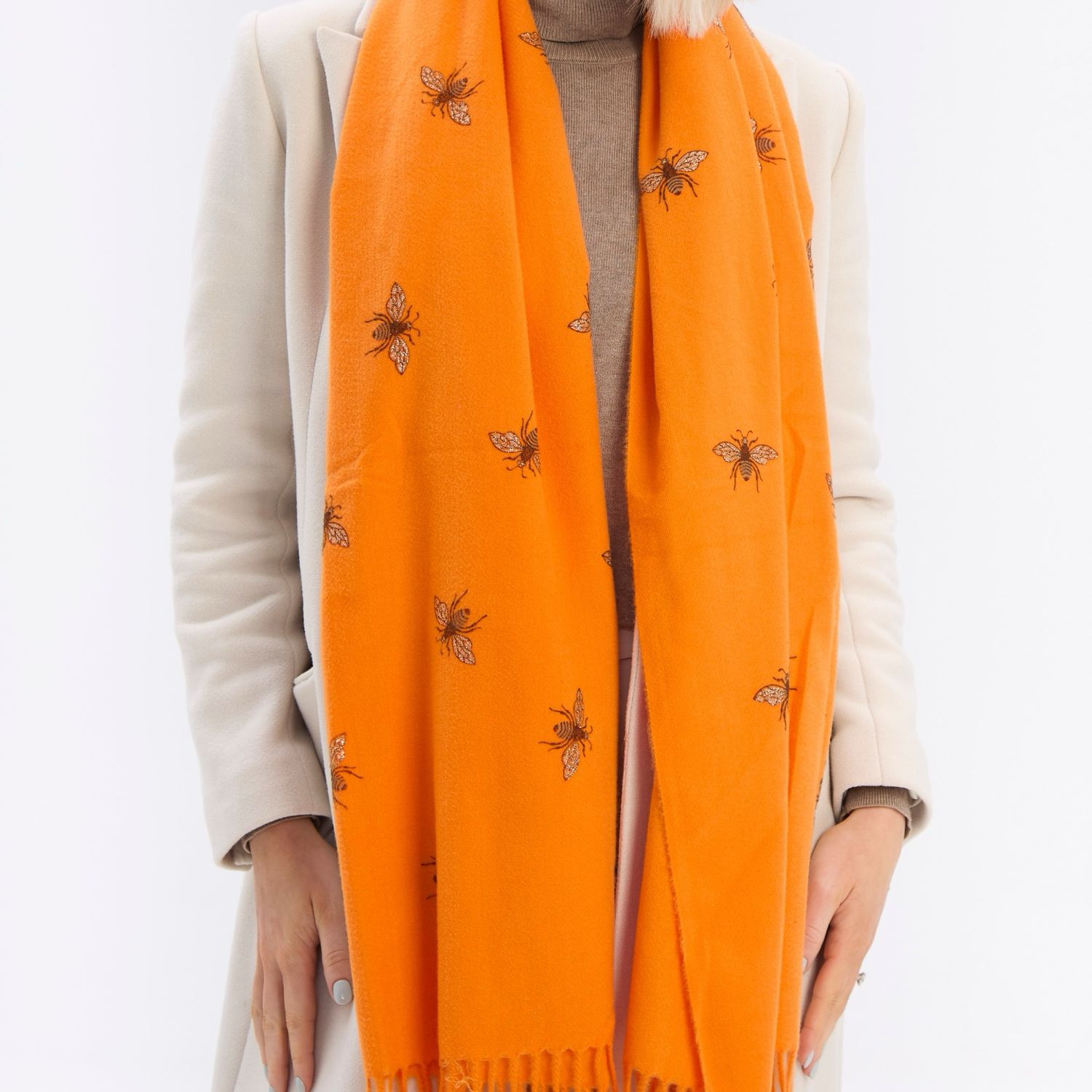 Medium Weight Bee Scarf - Orange