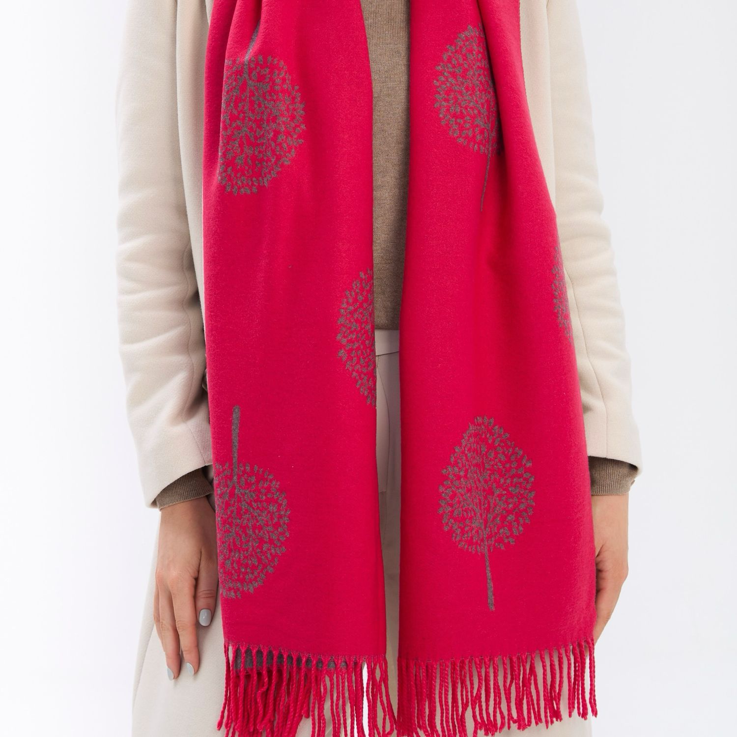 Luxury Tree Scarf - Fuchsia