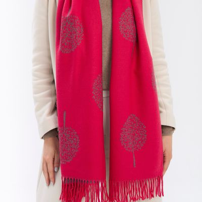 Luxury Tree Scarf - Fuchsia