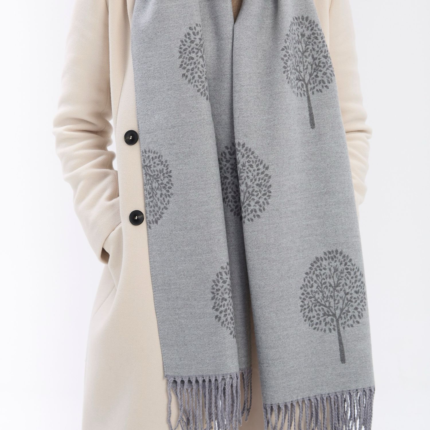 Luxury Tree Scarf - Grey