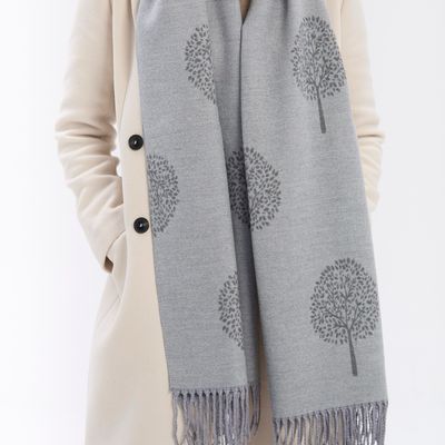 Luxury Tree Scarf - Grey