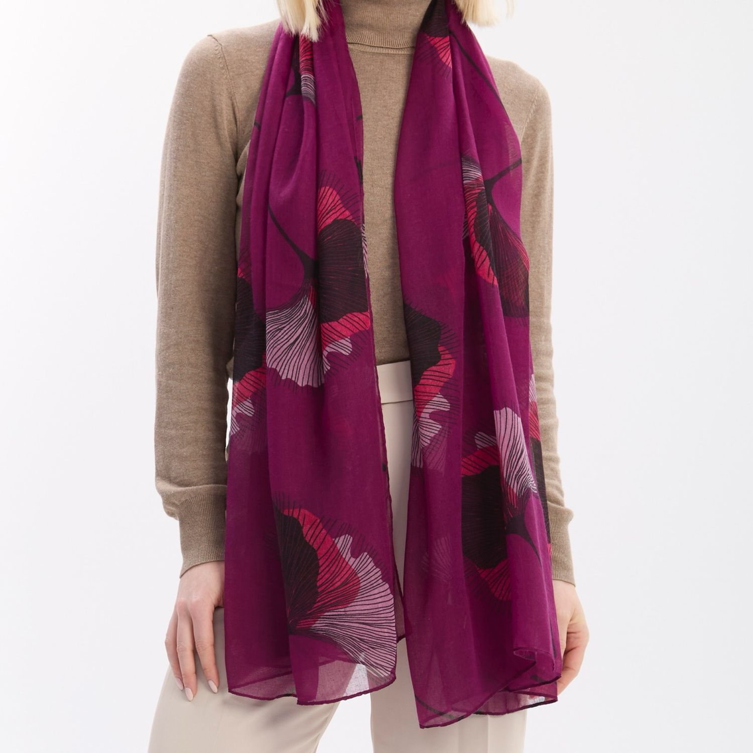 Poppy Design Scarf - Purple