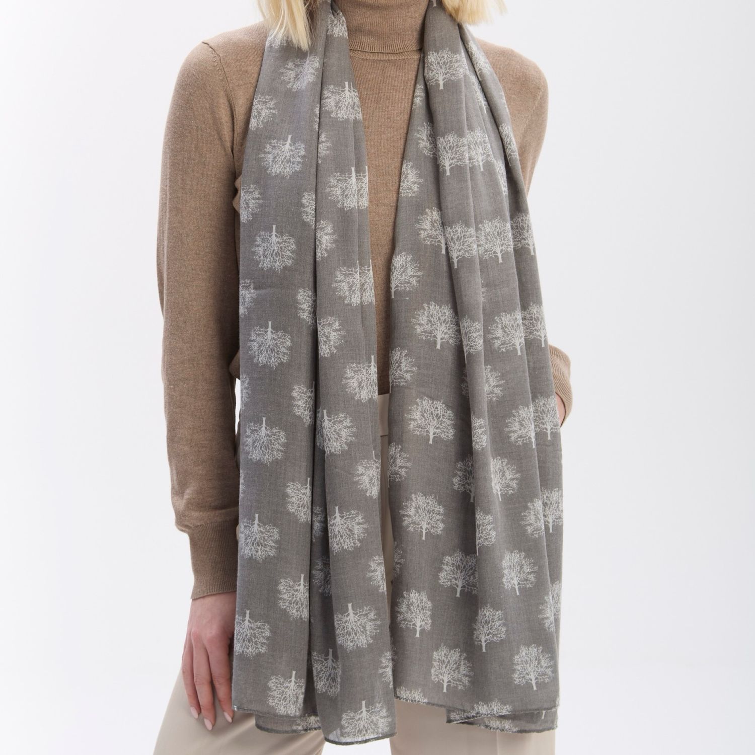 Oak Tree Scarf - Grey