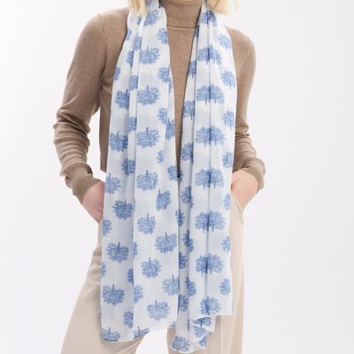 Oak Tree Scarf - White