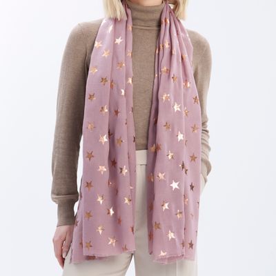 Foil Star Scarf - Pink