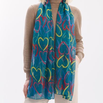 Heart Scarf - Teal