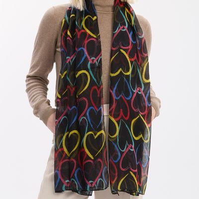 Heart Scarf - Black