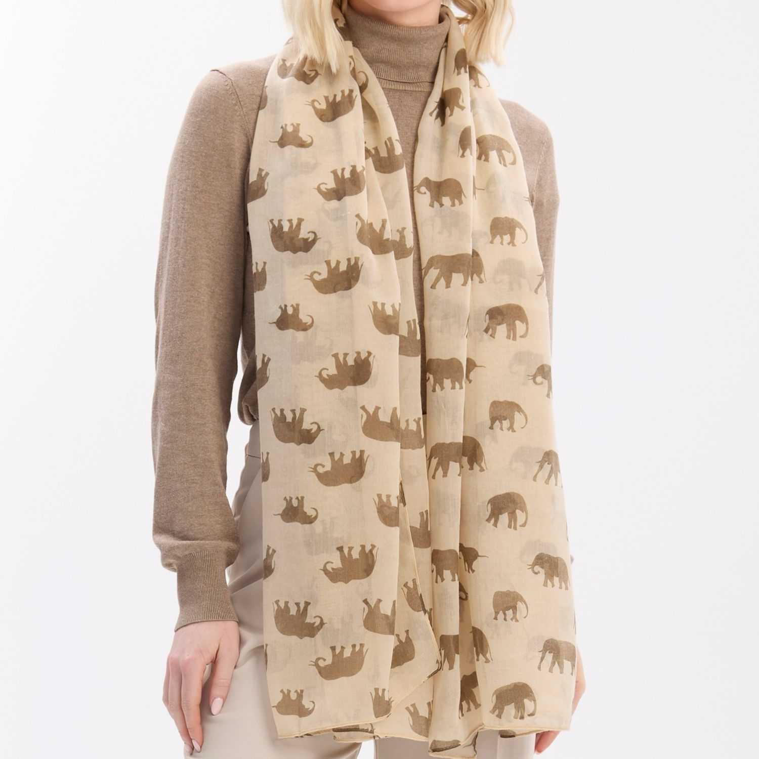 Elephant Scarf - Beige