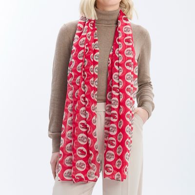 Camper Van Scarf -Dark Pink/ Red