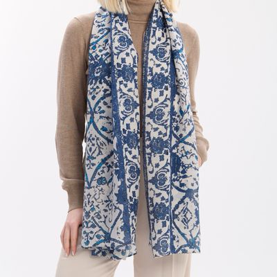 Blue Abstract Pattern Scarf