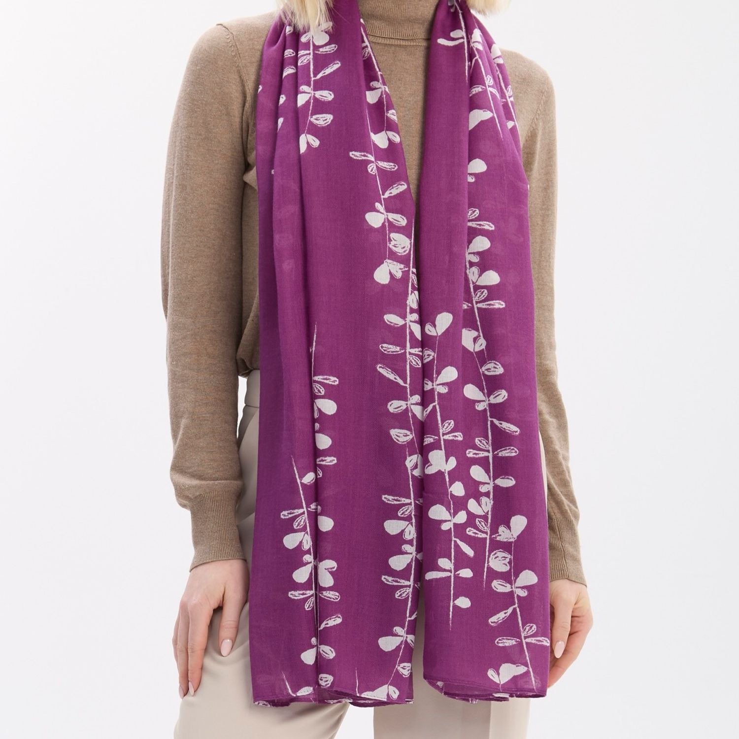 Leaf Scarf - Purple