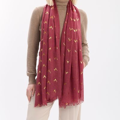 Foil Deer - Burgundy