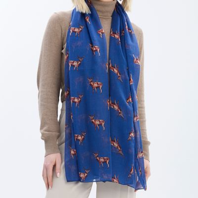 Stag Scarf - Blue