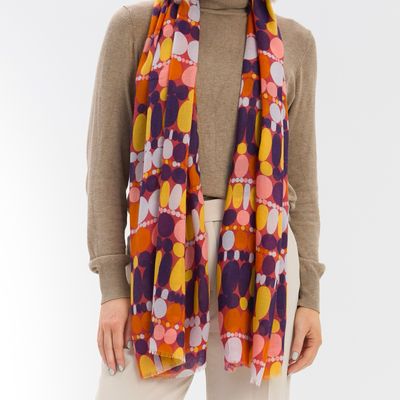 Spot Scarf - Pink And Orange Tones