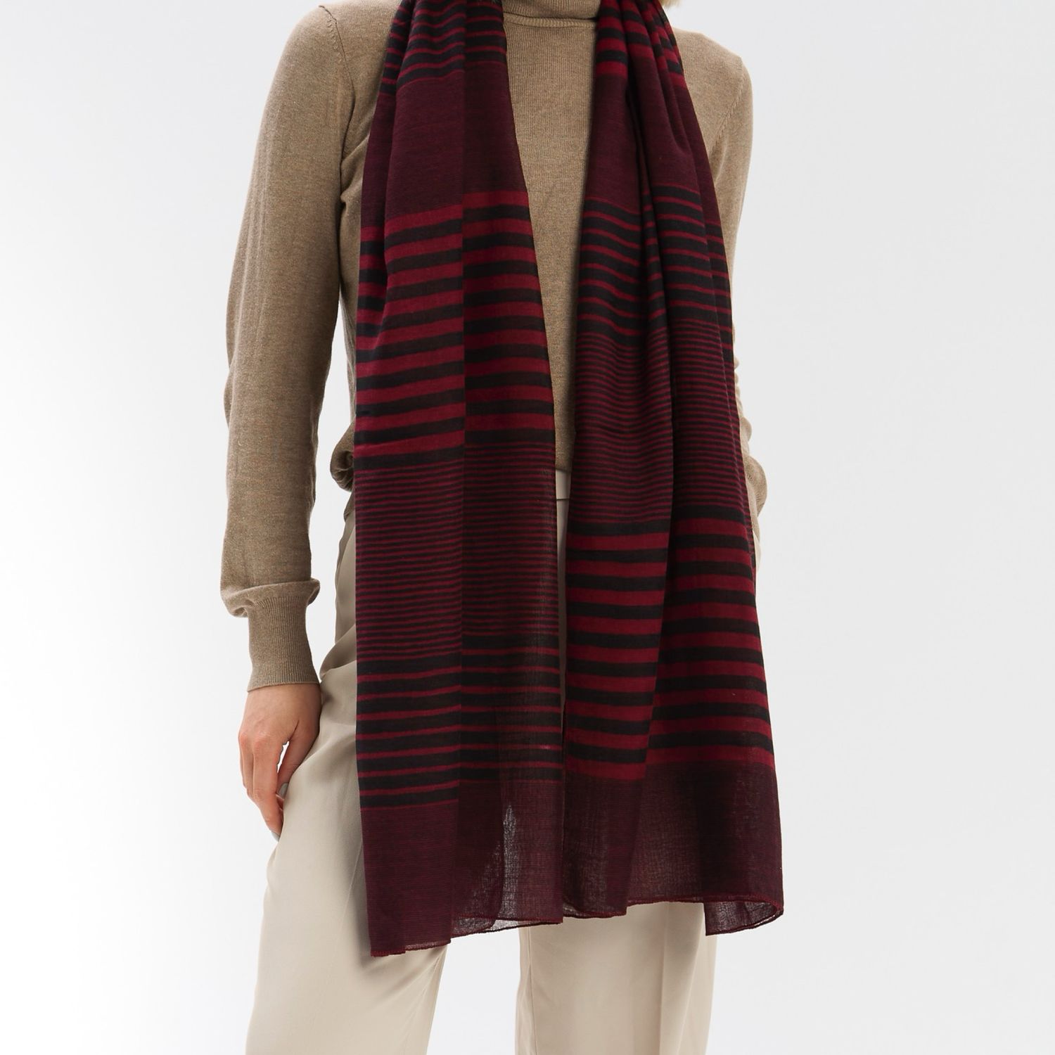 Stripe Scarf - Red And Black