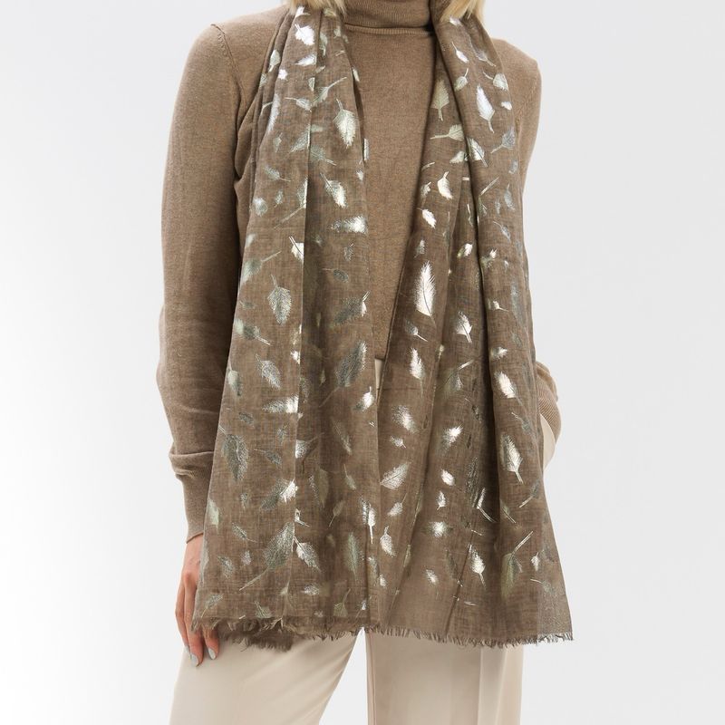 Scarf Of The Month - Foil Feather Scarf
