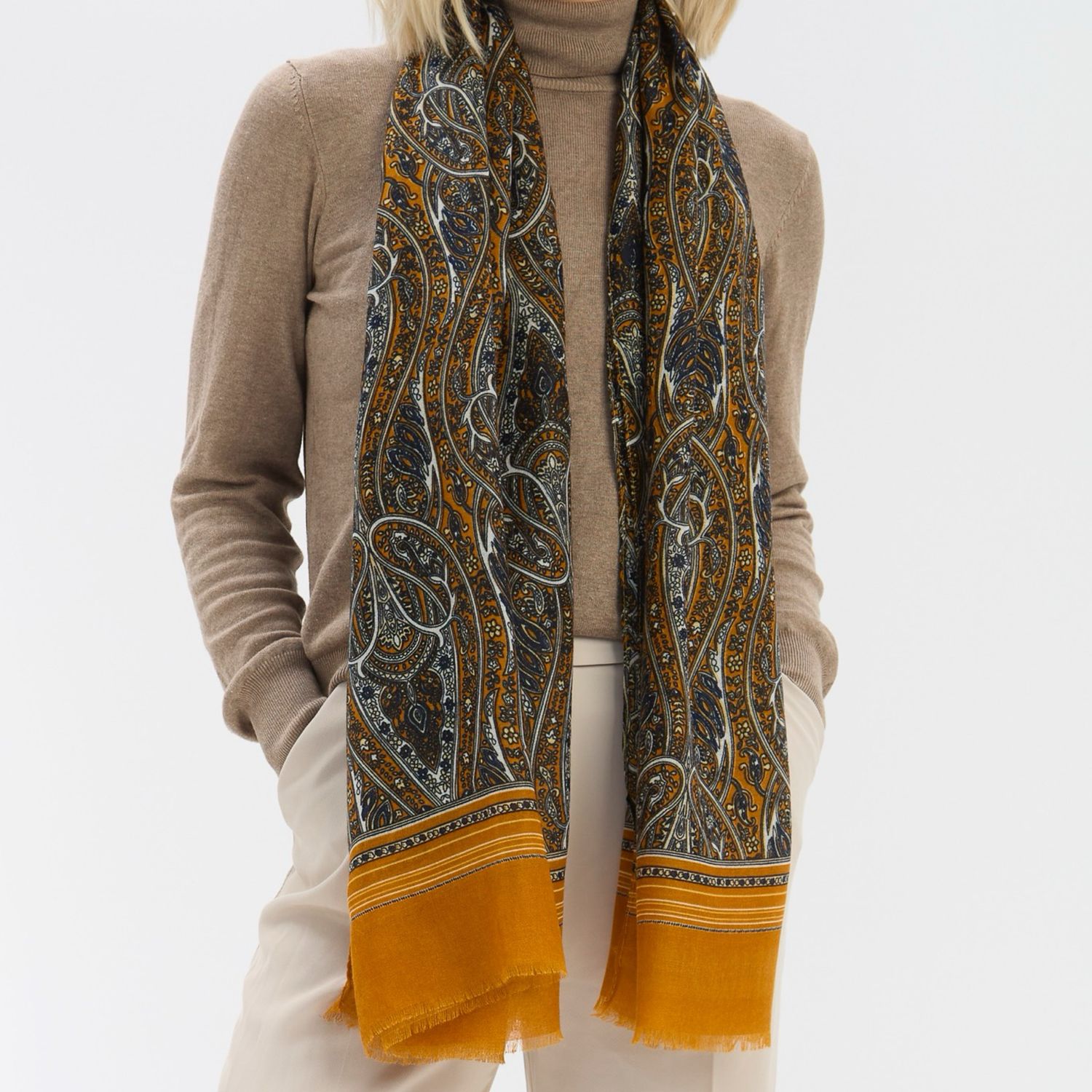 Gold Paisley Scarf