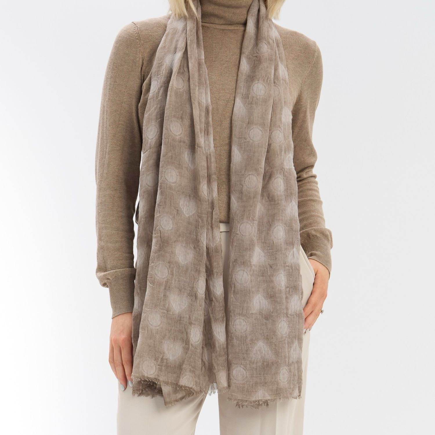 Faded Heart Scarf - Grey