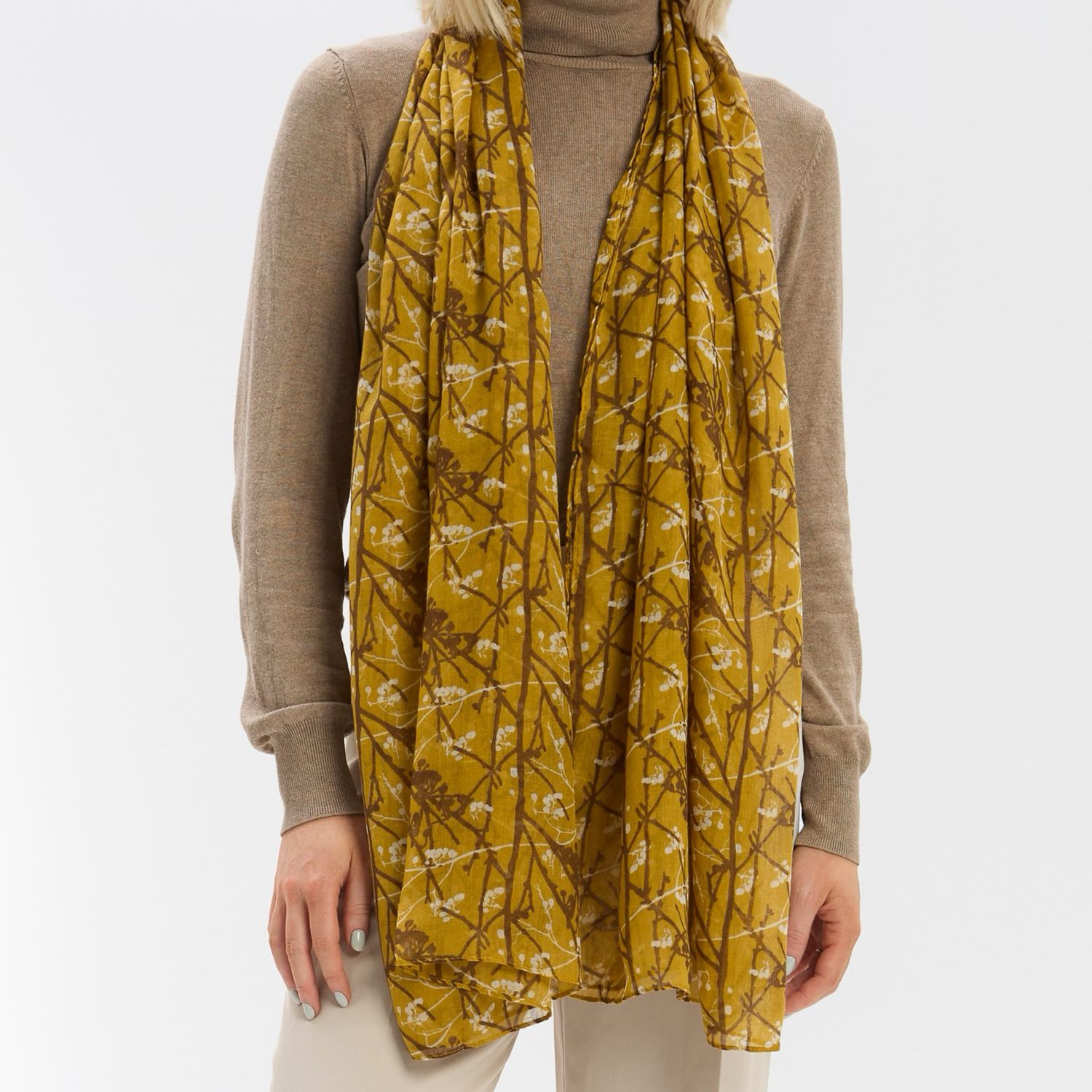Berry Branch Scarf - Mustard