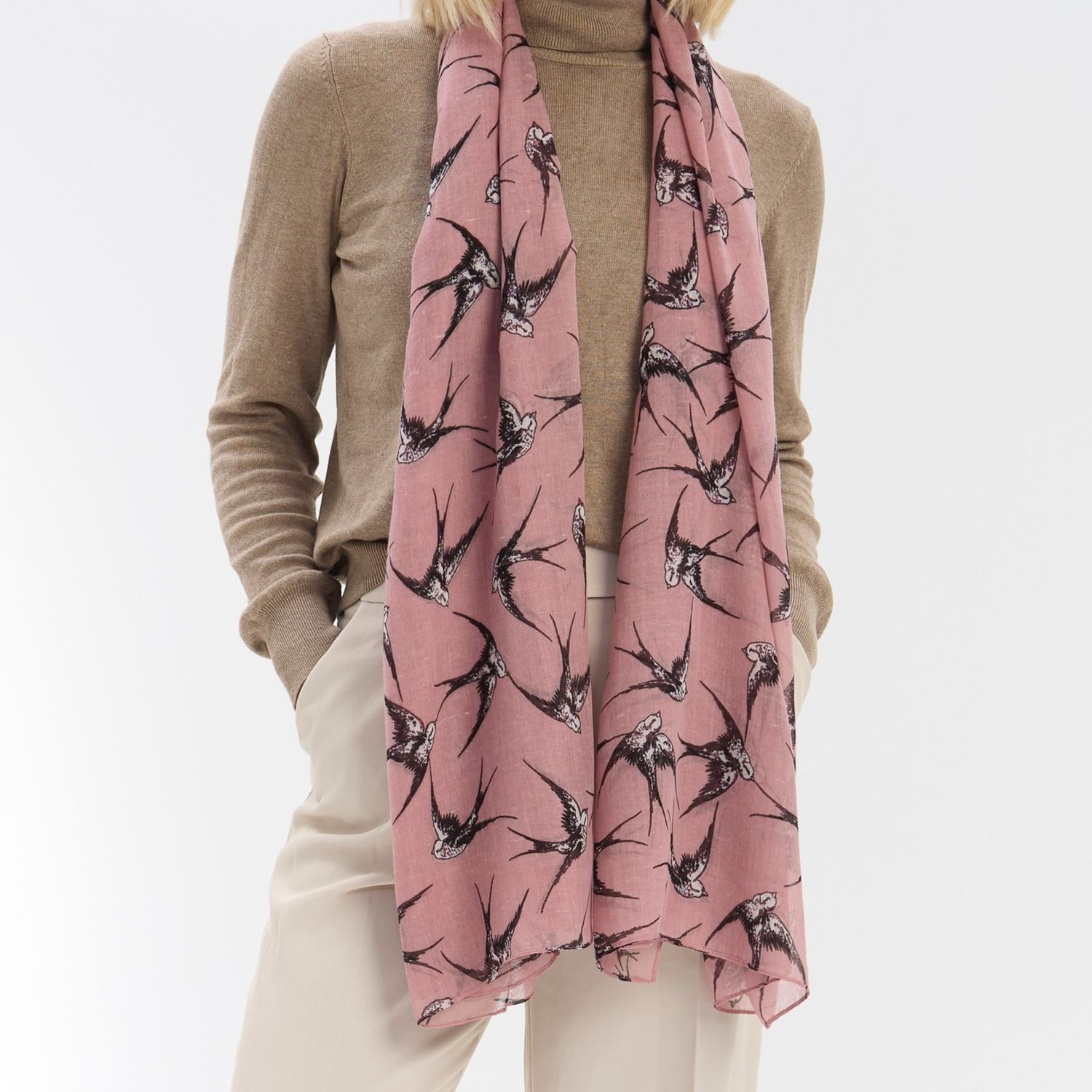 SPECIAL OFFER - Swallow Scarf - Dusty Pink