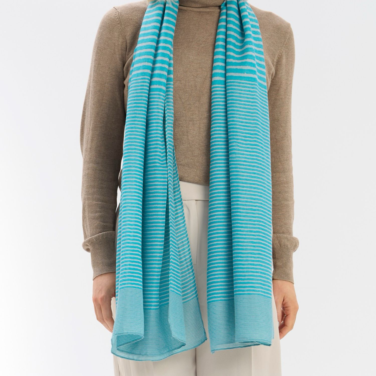 Stripe Scarf - Aqua