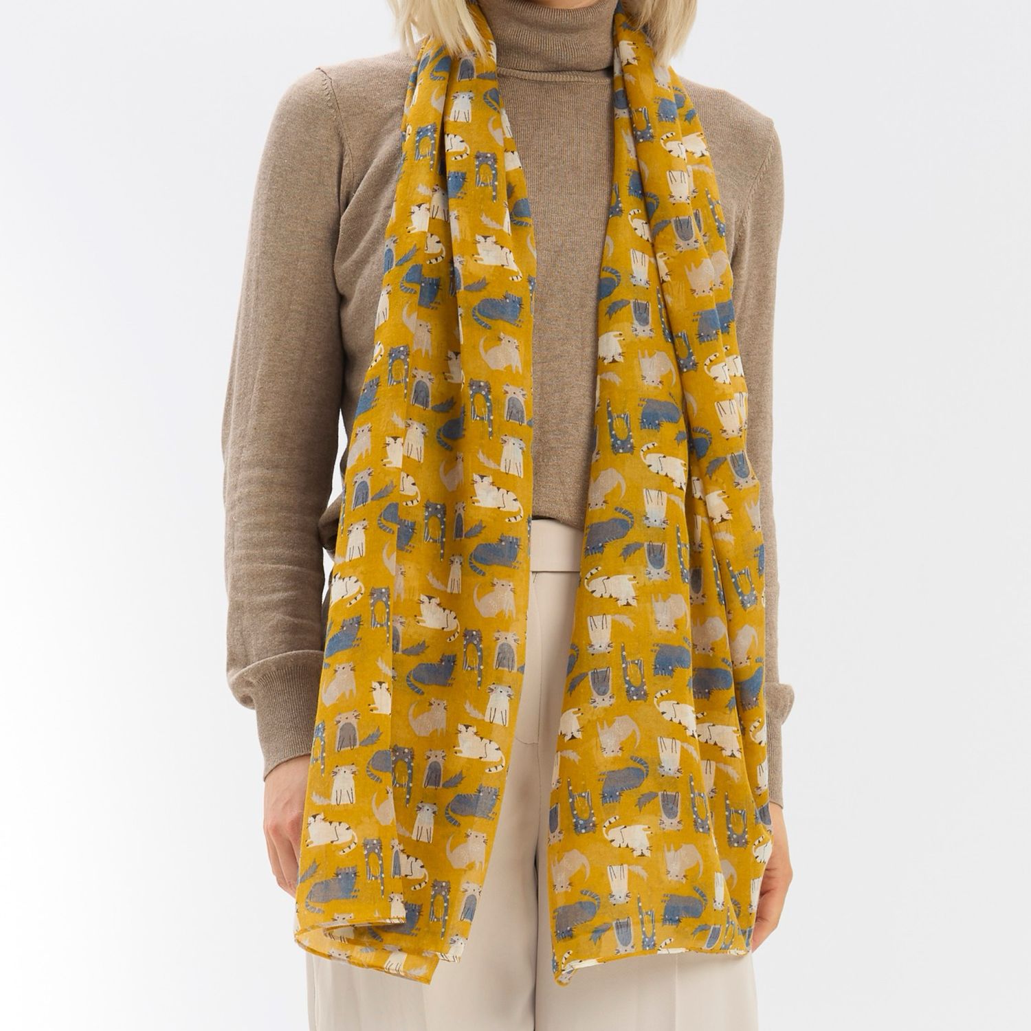 Cat Scarf - Mustard