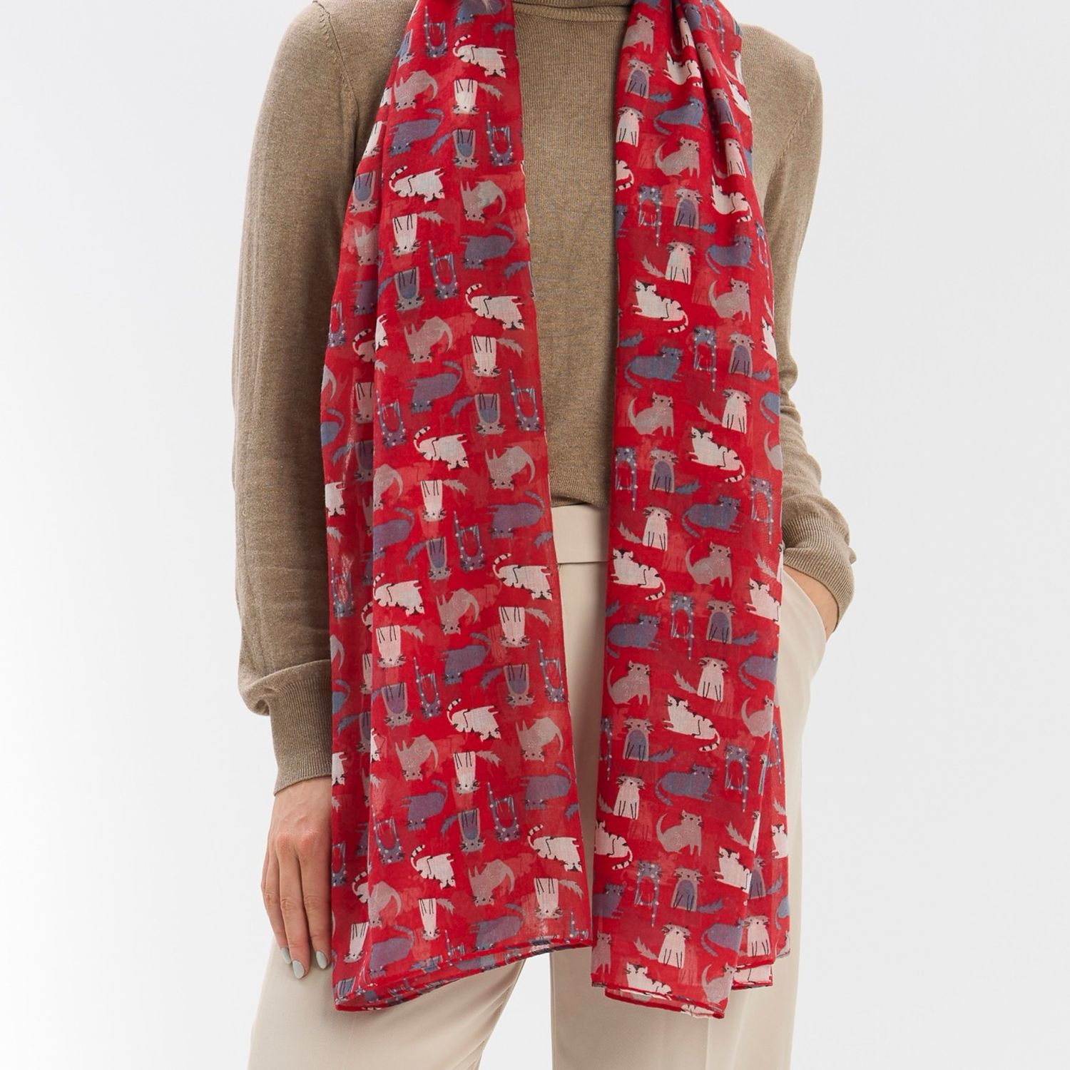 Cat Scarf - Red